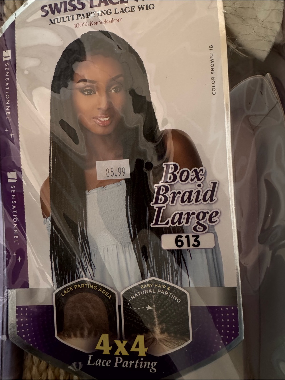 Box Braid Large 613 Wig - Black